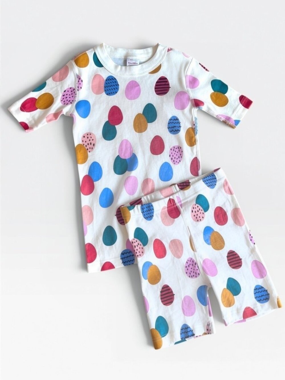 NWT Hanna Andersson Easter Egg Short John Pajama Set, Kids Sz 10